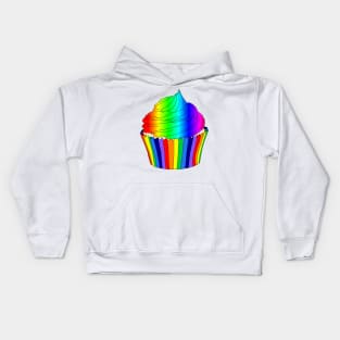 Bright Rainbow Ombre Cupcake Kids Hoodie